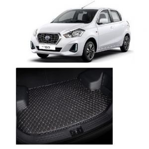 7D Car Trunk/Boot/Dicky PU Leatherette Mat for Datsun Go  - Black